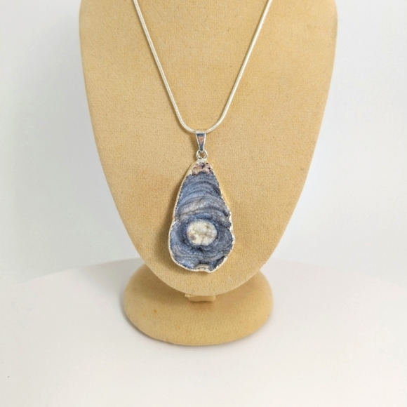 Druzy Teardrop Necklace, Gemstone Jewelry, Gift Idea, Positive Self-love Stone - Picture 1 of 3